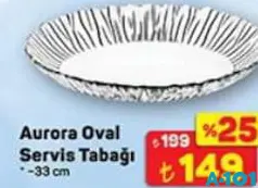 PAŞABAHÇE AURORA OVAL SERVİS TABAĞI 33 CM